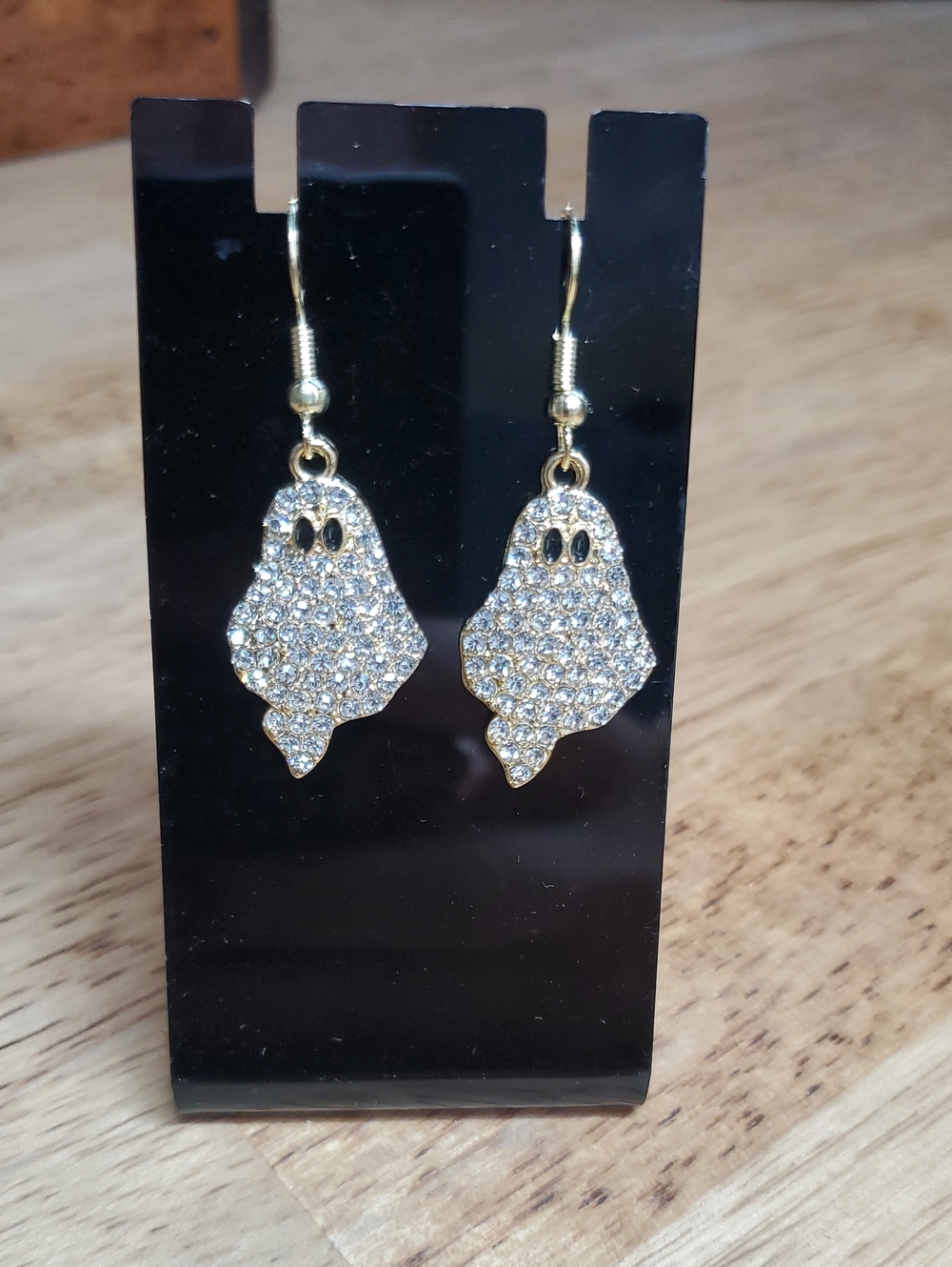 Gold Crystal Ghost Dangle Earrings - Women's Jewelry